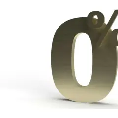 Złoty symbol procentu na białym tle. Idealna oferta: raty 0.