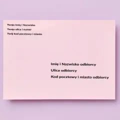 Dane nadawcy i odbiorcy: imię, nazwisko, adres, kod pocztowy i miasto.