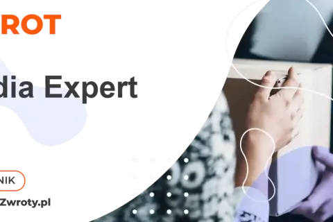 Zwrot do Media Expert. Poradnik WygodneZwroty.pl. Dwie osoby przekazują sobie paczkę.