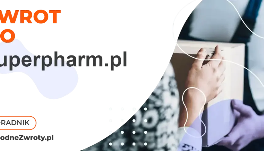 Zwrot do superpharm.pl. Poradnik WygodneZwroty.pl. Dwie osoby przekazują sobie paczkę.