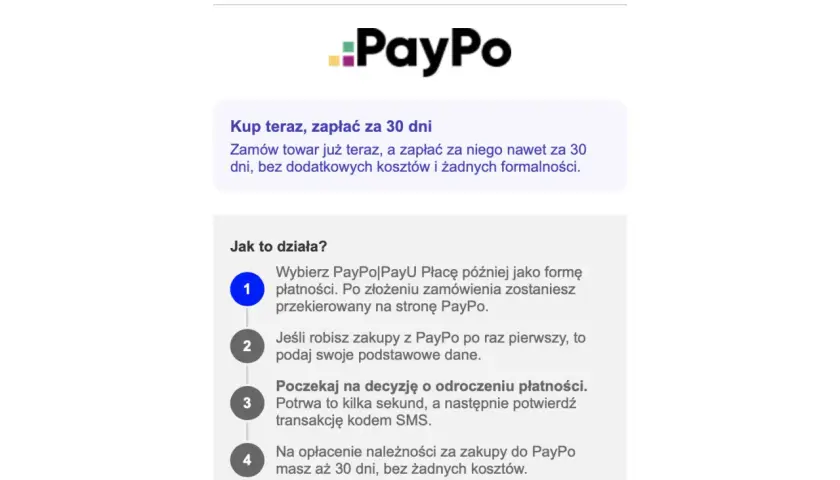 PayPo: kupuj teraz, płać za 30 dni. Jak działa PayPo w RTV Euro AGD? Proste kroki do odroczenia płatności.