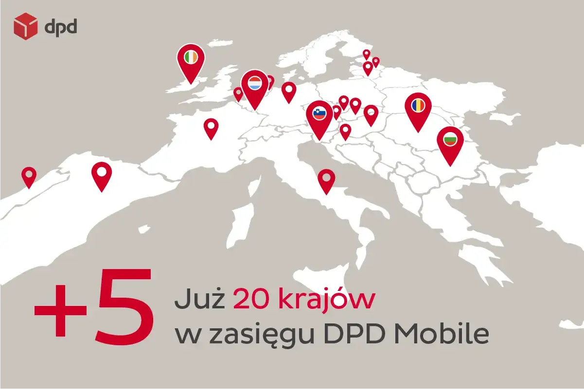DPD Mobile obejmuje już 20 krajów. Śledzenie dpd przesyłki zagraniczne jest proste dzięki mapie z zaznaczonymi lokalizacjami.