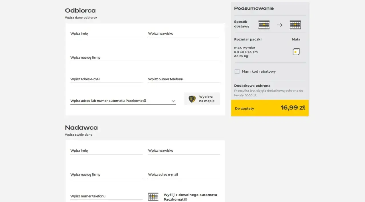 InPost Szybkie Nadania strona internetowa