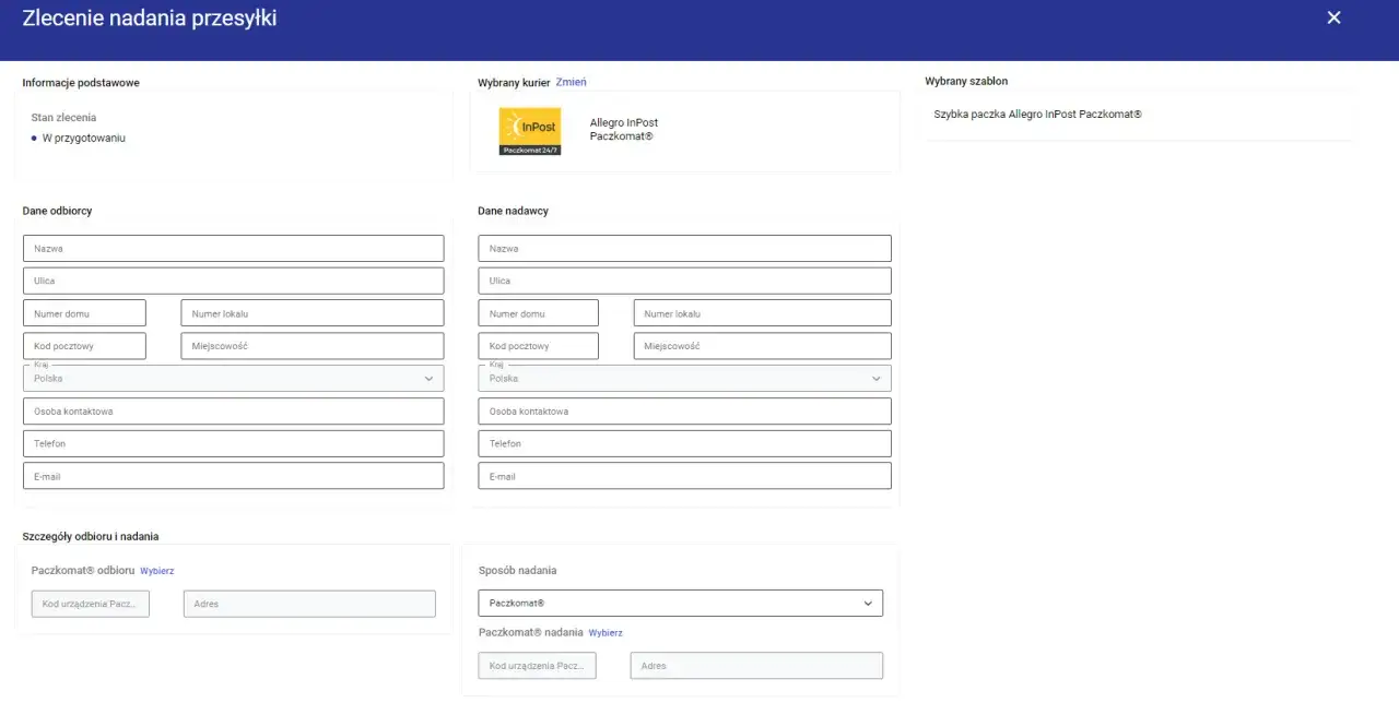 Allegro InPost etykieta generator